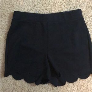 Black Scalloped Shorts